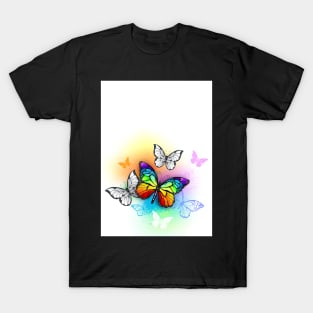 Background with Rainbow Butterflies T-Shirt